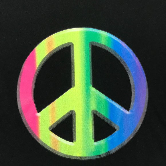 Tie Dye Peace Sign, Short Sleeve T-Shirt, Unisex, Black, Size XL, NEW WITH TAG - Picture 2 of 6